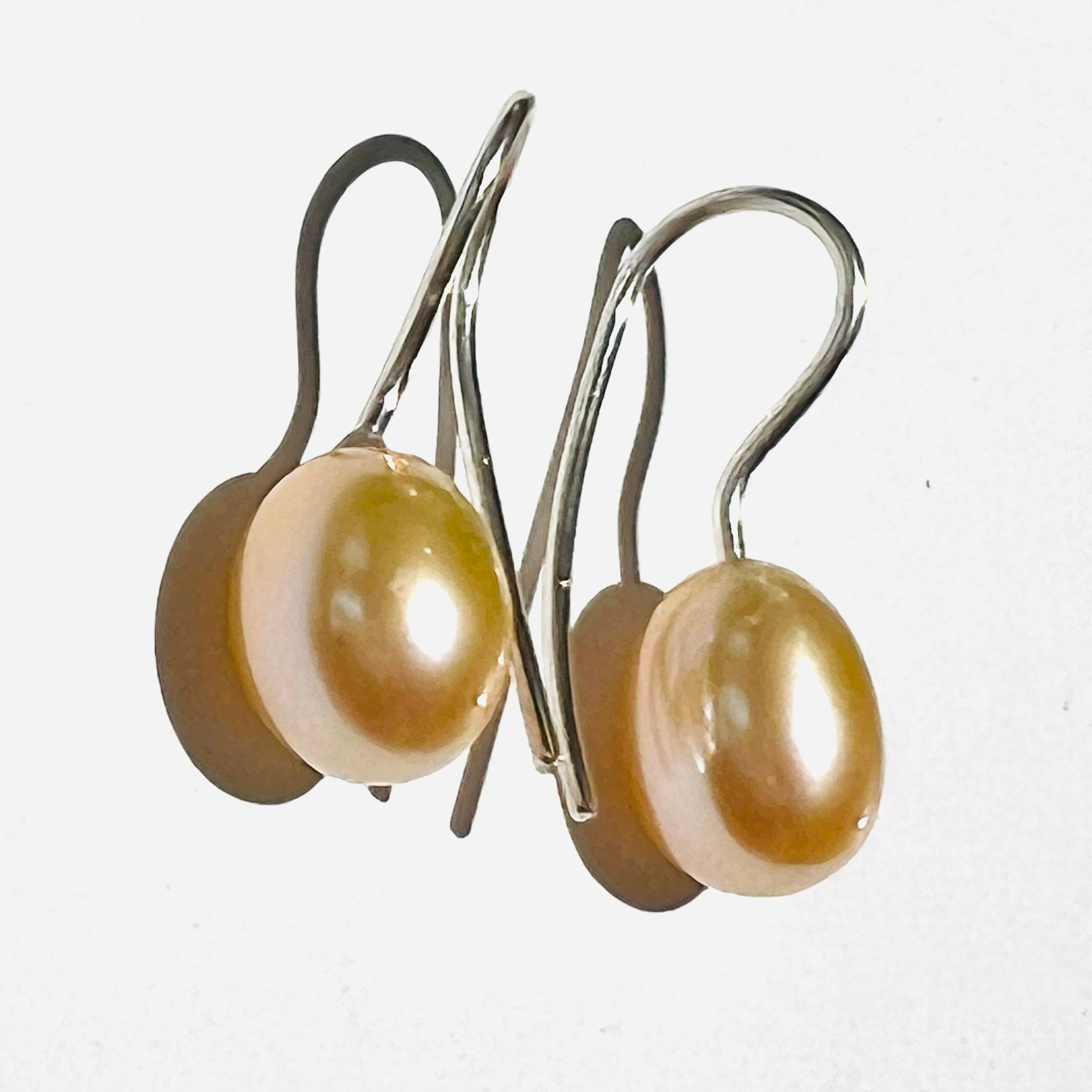 Perlenohrhängersilberapricot