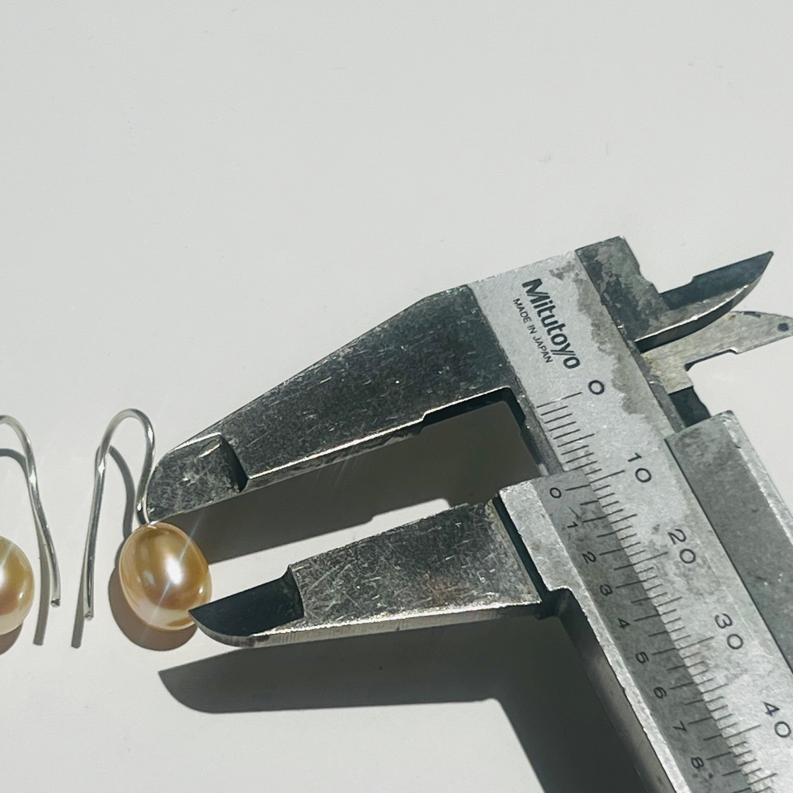 Perlenohrhängersilberapricot