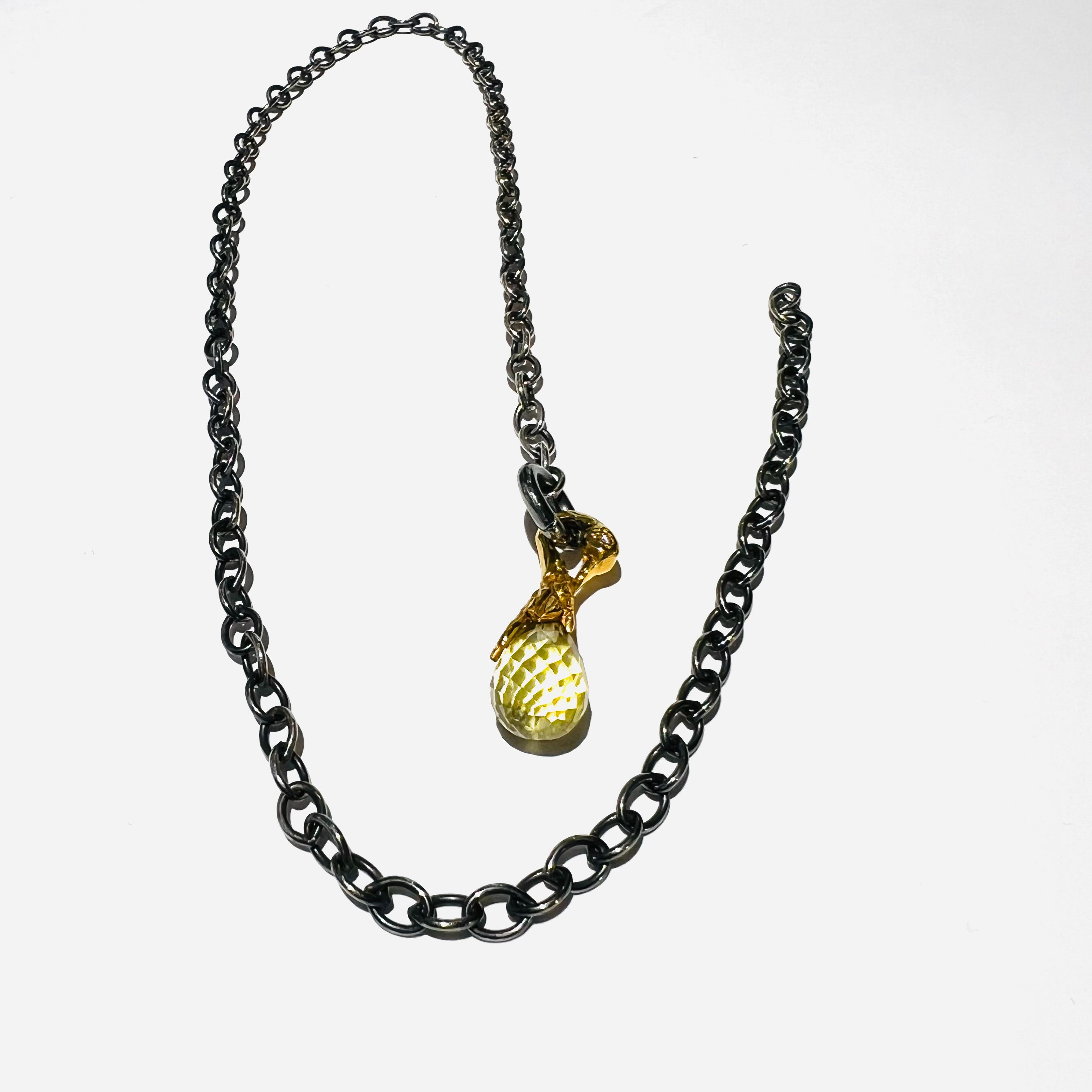 Schwanenanhängerkettecitringoldschwarz