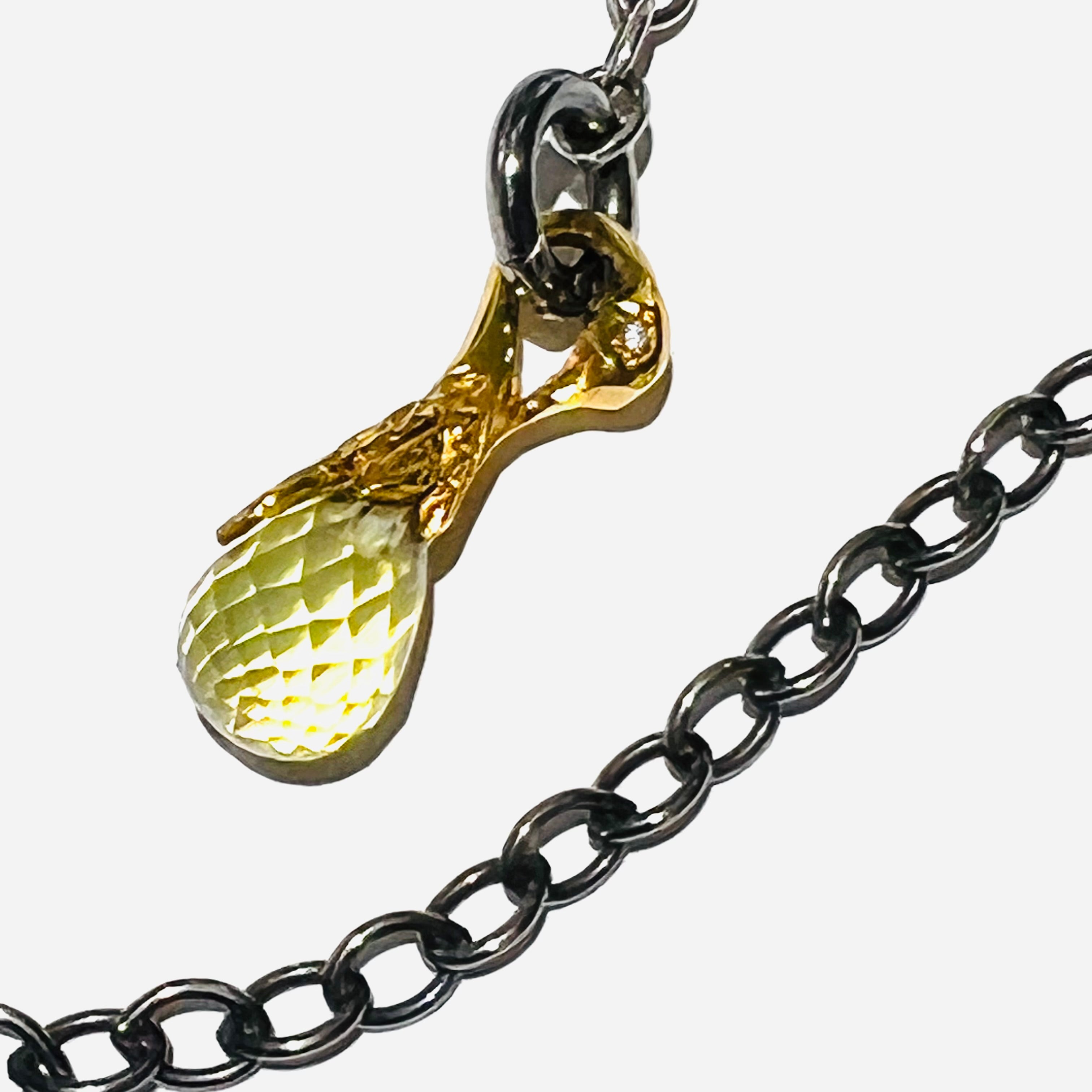 Schwanenanhängerkettecitringoldschwarz