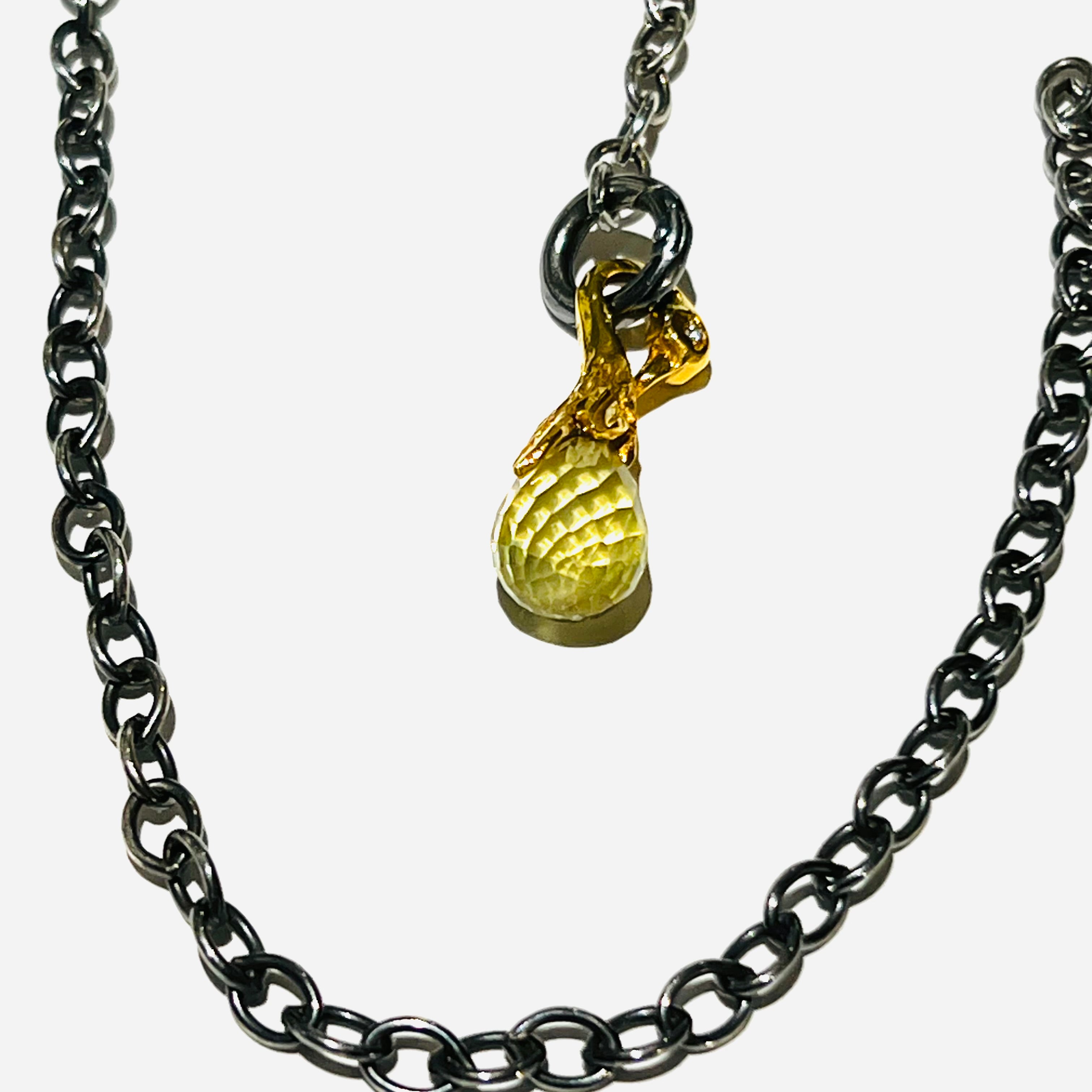 Schwanenanhängerkettecitringoldschwarz