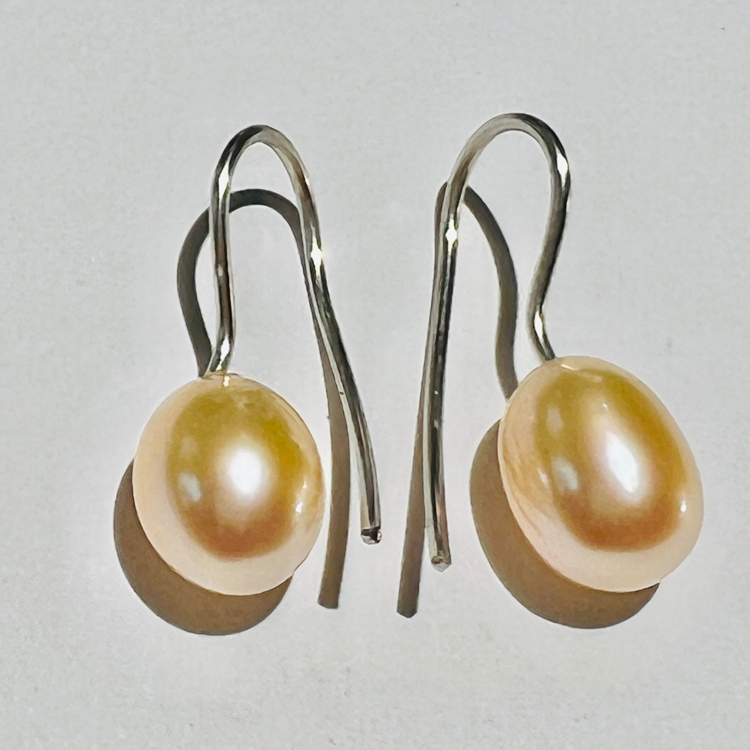 Perlenohrhängersilberapricot