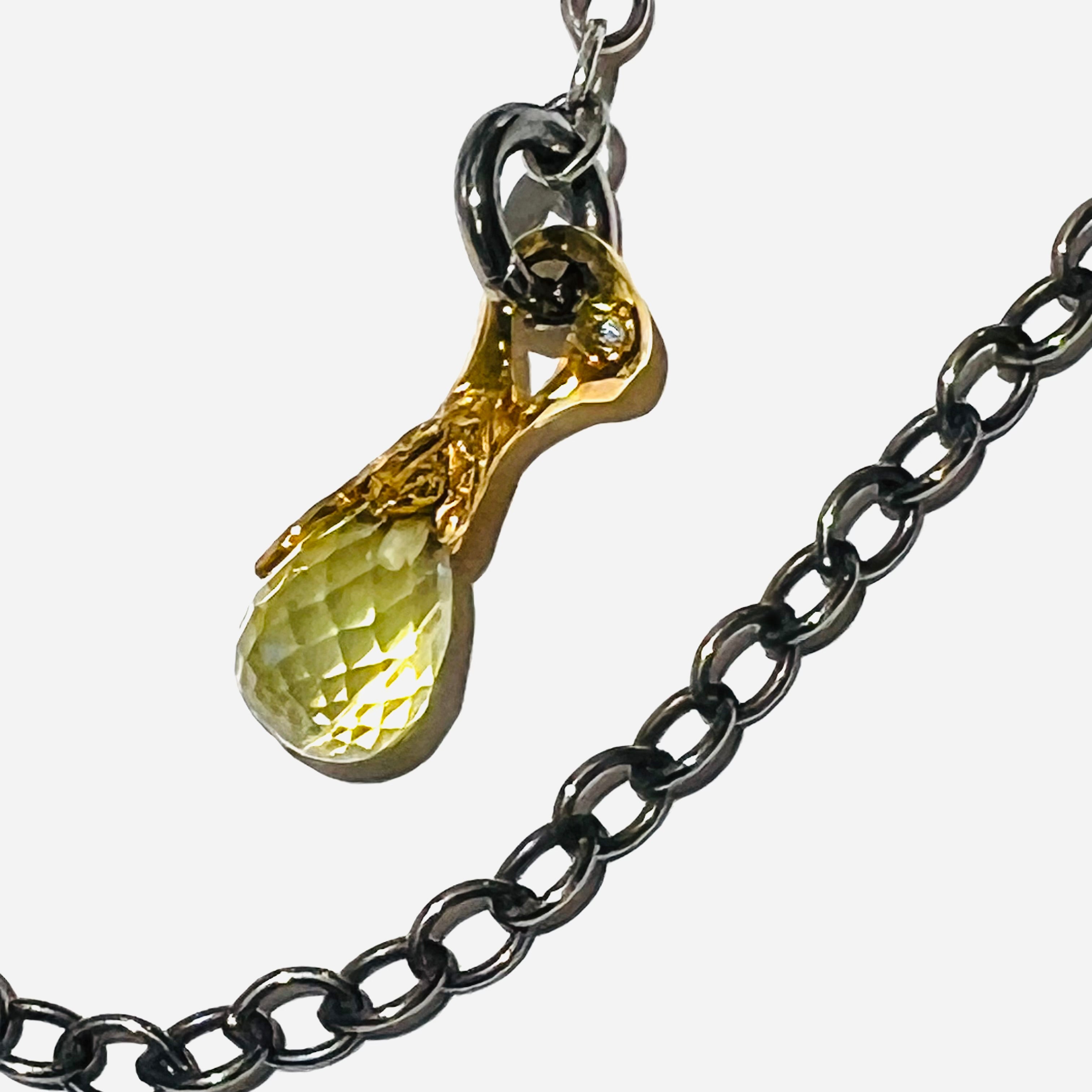 Schwanenanhängerkettecitringoldschwarz